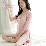 Sexy Lingerie for Women Plus Size See-through Temptation Strap Sexy Lace Nightdress Sleepwear Emotional Supplies Set