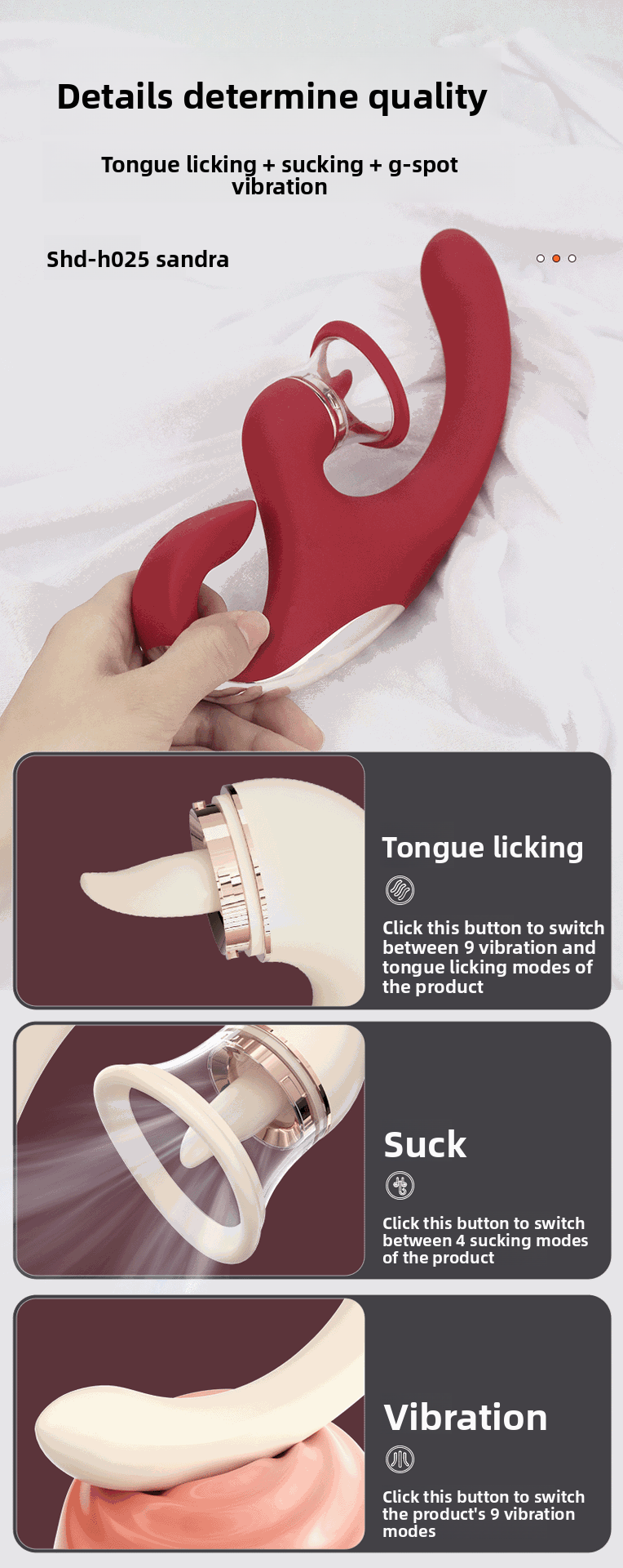 Hot-Selling Sucking Tongue Licking Vibrator for Women Strong Vibration Multi-Functional Female Masturbator Adult Sex Toy Masturbation Stick