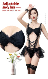 New Style Sexy Lingerie Cute Playful Little Maid Sexy Sheer Mesh Uniform Temptation Role Play Beautiful Set