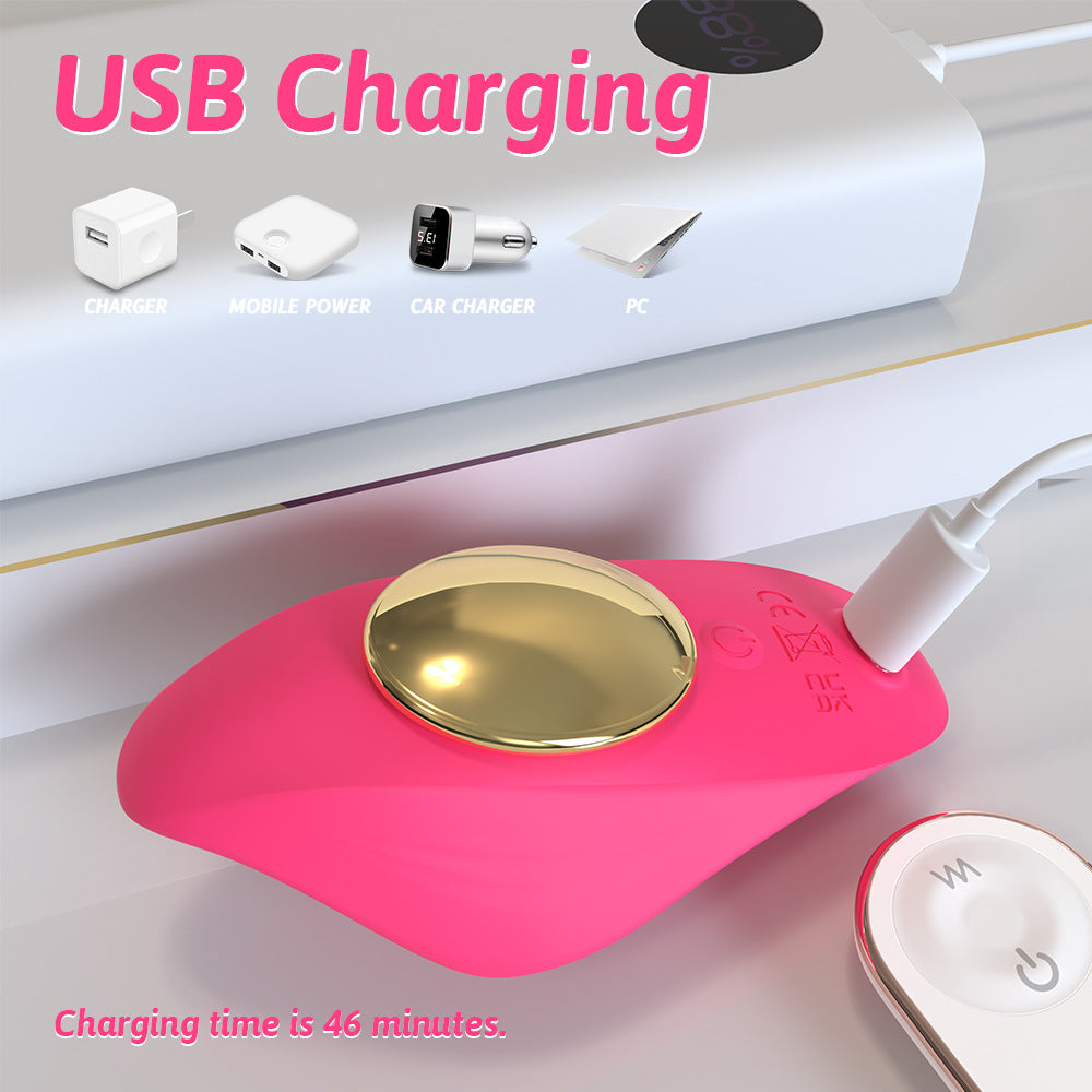 Magnetic Suction Wearable Vibrator for Women, Non-Intrusive Strong Vibration Double-Layer Silicone Female Masturbator, Erotic Vibrator