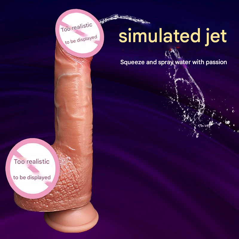 Liquid Silicone Water Spray Dildo Female Fake Penis Sex Toys Masturbation Stick Female Water Spray Manual Simulation Dildo