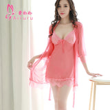 Sexy Lingerie for Women Plus Size See-through Temptation Strap Sexy Lace Nightdress Sleepwear Emotional Supplies Set