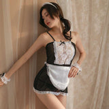 Sexy and Fun Sweet Cute Mesh See-through Temptation Hot Maid Uniform Set 1251