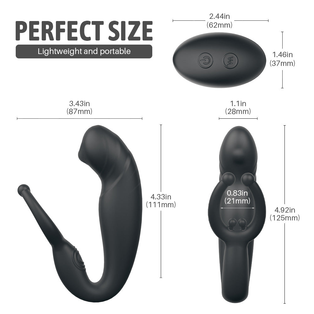 Damon Remote Control Sliding Prostate Massager for Men, Back Chamber Clitoris Stimulation P-spot Massage