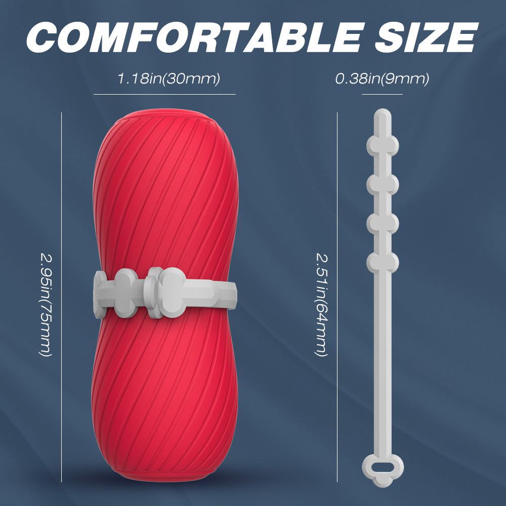 Double-Channel Male Masturbator Adjustable Elastic Band Internal Spiral Texture Airplane Cup for Men