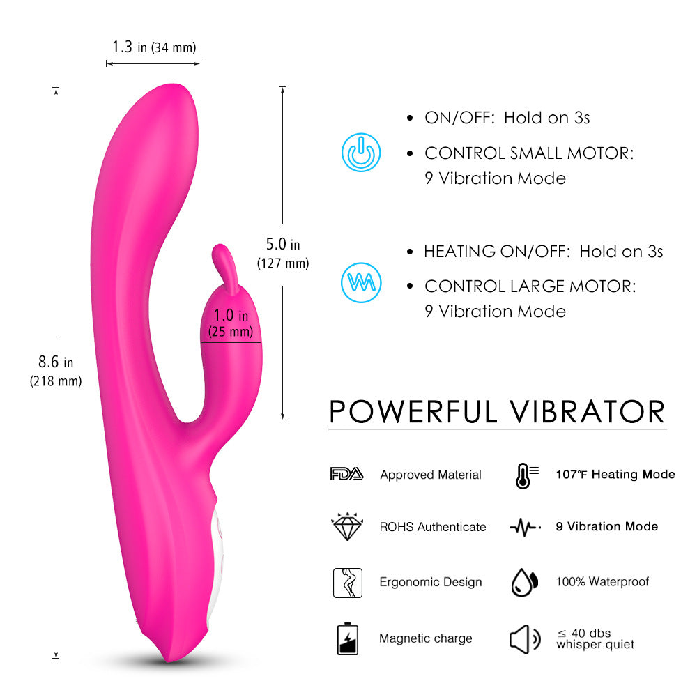 Heating Rabbit Vibrator Sex Toy – Dual-Point Luxury Edition