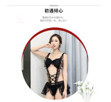 New Style Sexy Lingerie Cute Playful Little Maid Sexy Sheer Mesh Uniform Temptation Role Play Beautiful Set