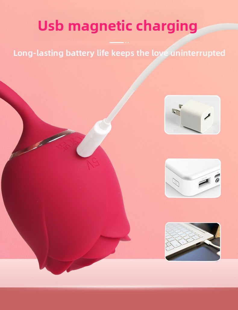 Sucking Double Vibrator Eternal Flower Vibrator Female Masturbator Breast Suction Teasing Vibrating Vibrator