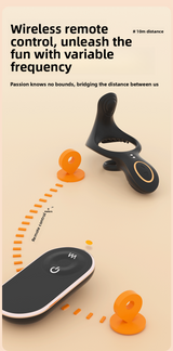 Double Ring Locking Semen Ring Vibration Wireless Remote Control Resonance Locking Semen Ring Perineum Unisex Orgasm