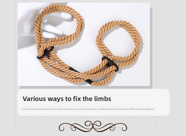 Adjustable Cotton Rope Handcuffs for Women, Wearable Props for Adults, Rope Art Hand and Foot Cuffs