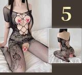 Sexy Lingerie Open Crotch Passion Set Transparent Temptation Sexy Stockings One-piece Fishnet Uniform
