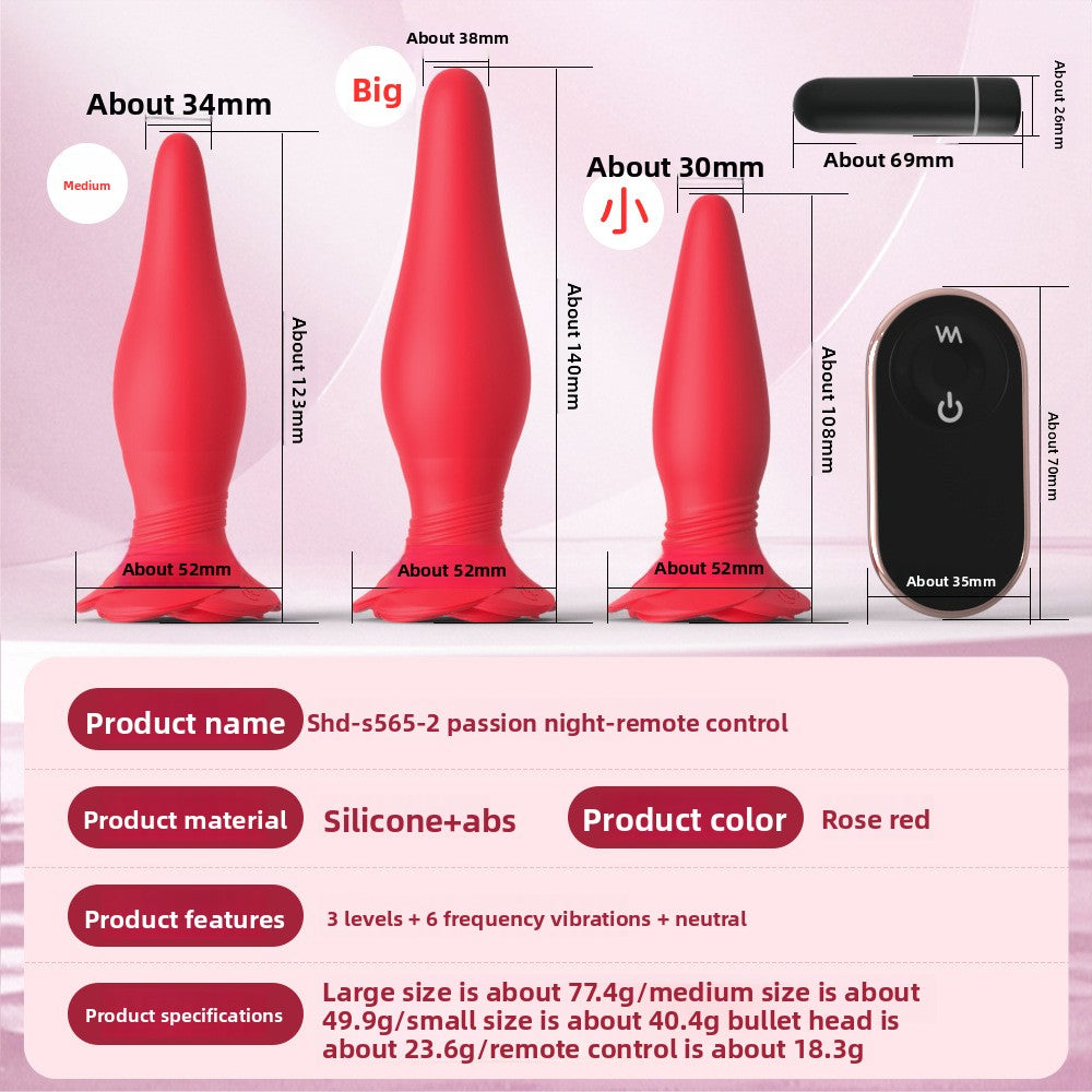 Tapón anal vibrador con control remoto para exteriores, juguete femenino, conjunto de tres piezas, productos para adultos, juguetes sexuales anales, tapones anales para la parte trasera. 