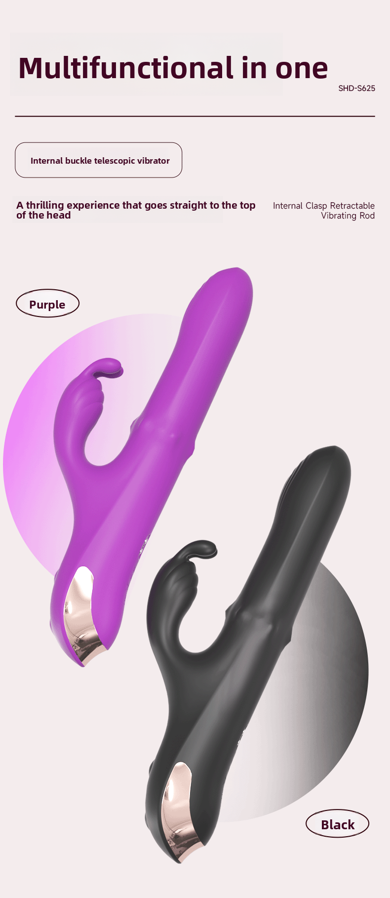Rotating Bead Telescopic Vibrator for Women Strong Vibration Insertion Adult Toy Female Masturbation Sex Toy