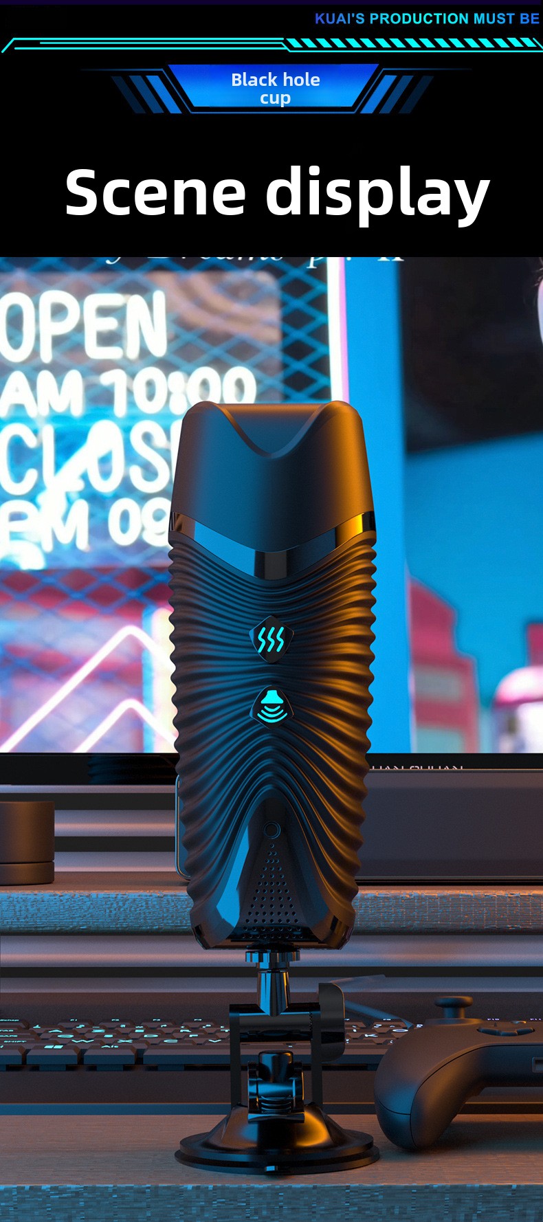 Airplane Cup Fully Automatic Intelligent Heating Telescopic Male Masturbator Clip Suction Cup Adult