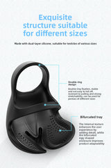 Penis Ring Male Masturbation Egg Massage Anti-Rebound Ring Semen Locking Ring Vibrator