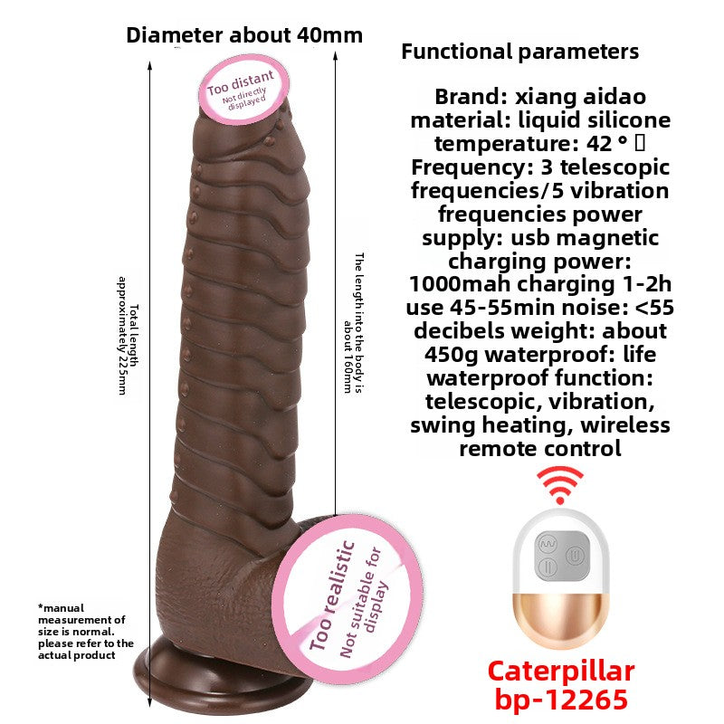 Consolador telescópico realista de pene falso, masturbador femenino de silicona, vibrador, juguetes sexuales para adultos. 