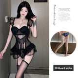 Sexy Lingerie with Underwire, Shaping Vest, Small Chest Enhancing, One-piece Passionate No-Remove Set for Women 5039