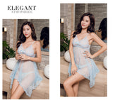 Sexy Lingerie Lace Mesh Temptation Set Plus Size European and American Style Strap Sexy Sleepwear Sheer Nightdress