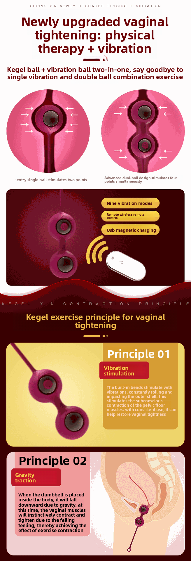 Postpartum Vibration Kegel Ball Packaging Gift Private Part Shrinkage Pelvic Floor Muscle Trainer