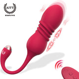 Huevo vibrador telescópico con control remoto inalámbrico para mujeres, masajeador vibratorio de silicona, juguetes sexuales para adultos