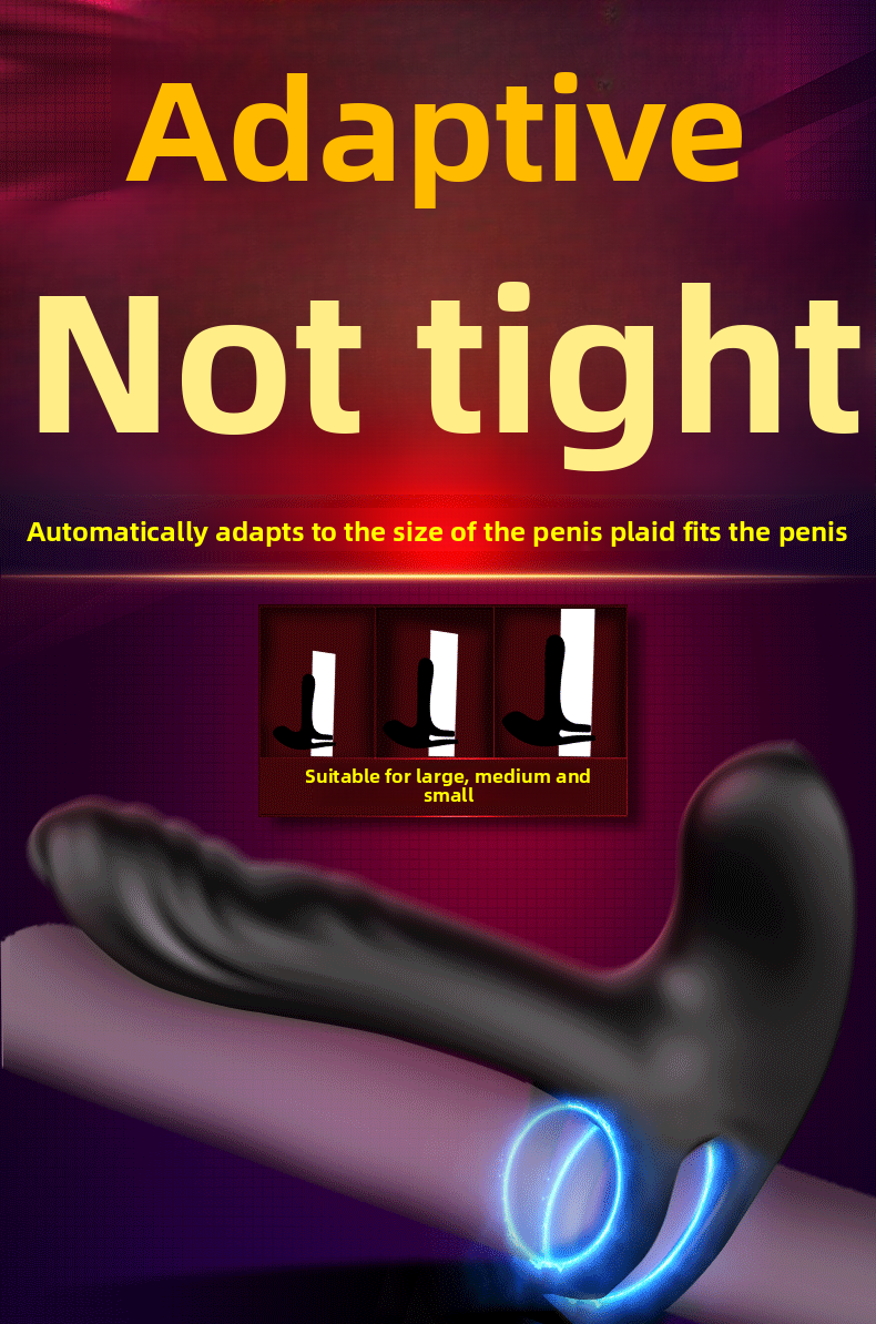 Locking Semen Ring Double Ring Three-Point Unisex Masturbator Silicone Insertable Vibrating Ring