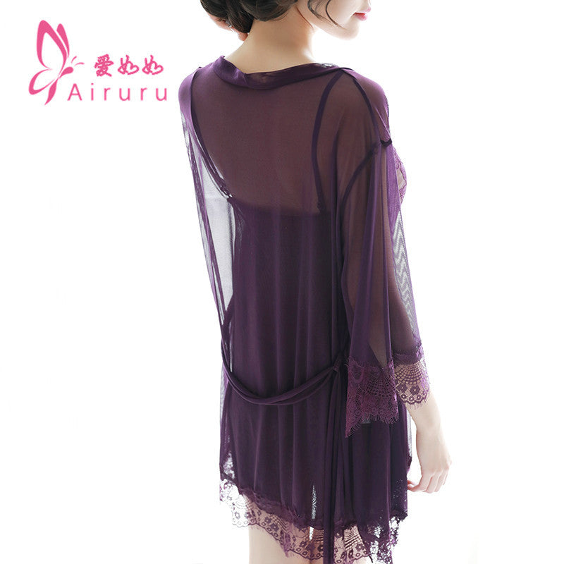 Sexy Lingerie for Women Plus Size See-through Temptation Strap Sexy Lace Nightdress Sleepwear Emotional Supplies Set