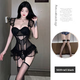 Sexy Lingerie with Underwire, Shaping Vest, Small Chest Enhancing, One-piece Passionate No-Remove Set for Women 5039