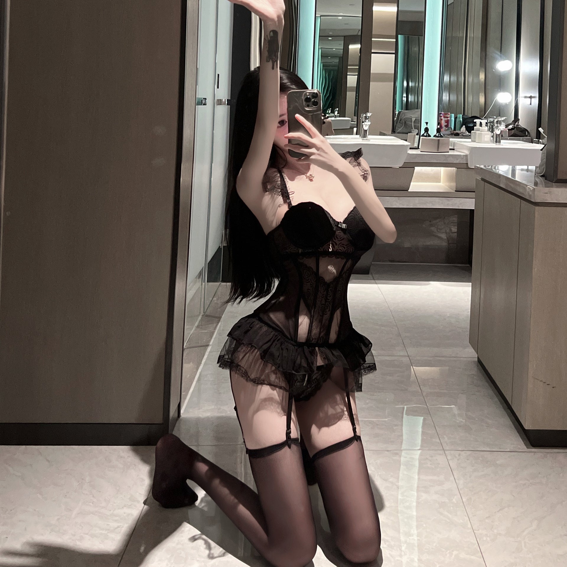 Sexy Lingerie with Underwire, Shaping Vest, Small Chest Enhancing, One-piece Passionate No-Remove Set for Women 5039