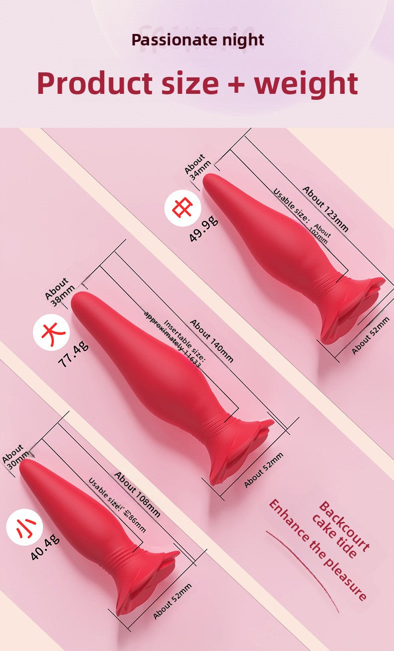 Tapón anal vibrador con control remoto para exteriores, juguete femenino, conjunto de tres piezas, productos para adultos, juguetes sexuales anales, tapones anales para la parte trasera. 