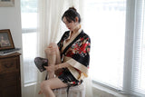 Sexy Lingerie Deep V Japanese Kimono Cute Playful Role Play Bathrobe Set for Women 5060