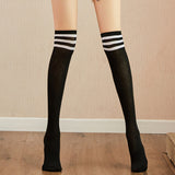 Sexy Long Tube Student Girl Over-the-Knee Socks Summer Style College Style White Thin Thigh JK High Tube Three-Stripe Striped Socks