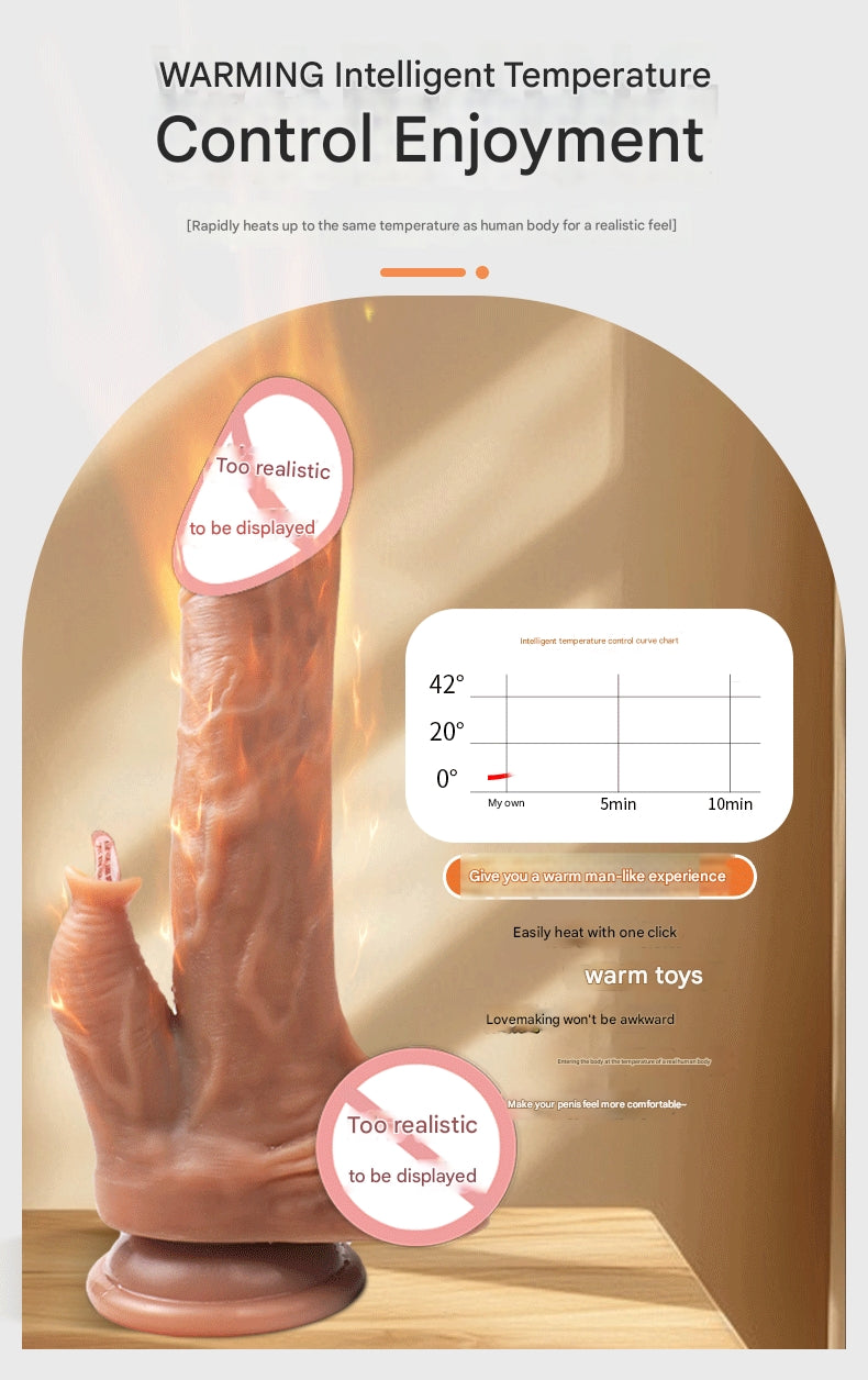 Remote Control Telescopic Heating Realistic Dildo Liquid Soft Flesh Tongue Licking Vibrating Swinging Dildo for Women