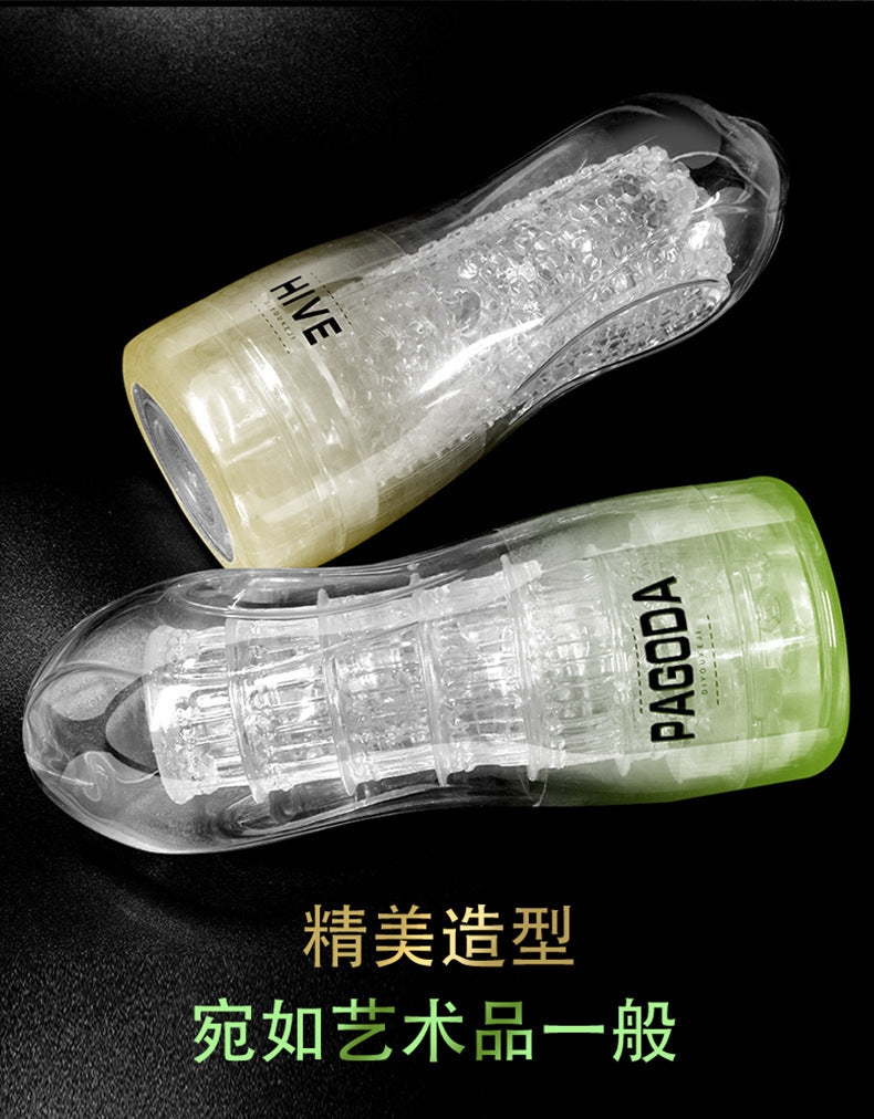 Transparent Airplane Cup Male Sucking Training Masturbator Adult Toy Inverted Mold Sex Toy