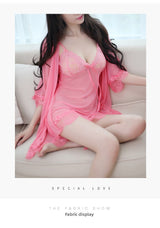 Sexy Lingerie for Women Plus Size See-through Temptation Strap Sexy Lace Nightdress Sleepwear Emotional Supplies Set