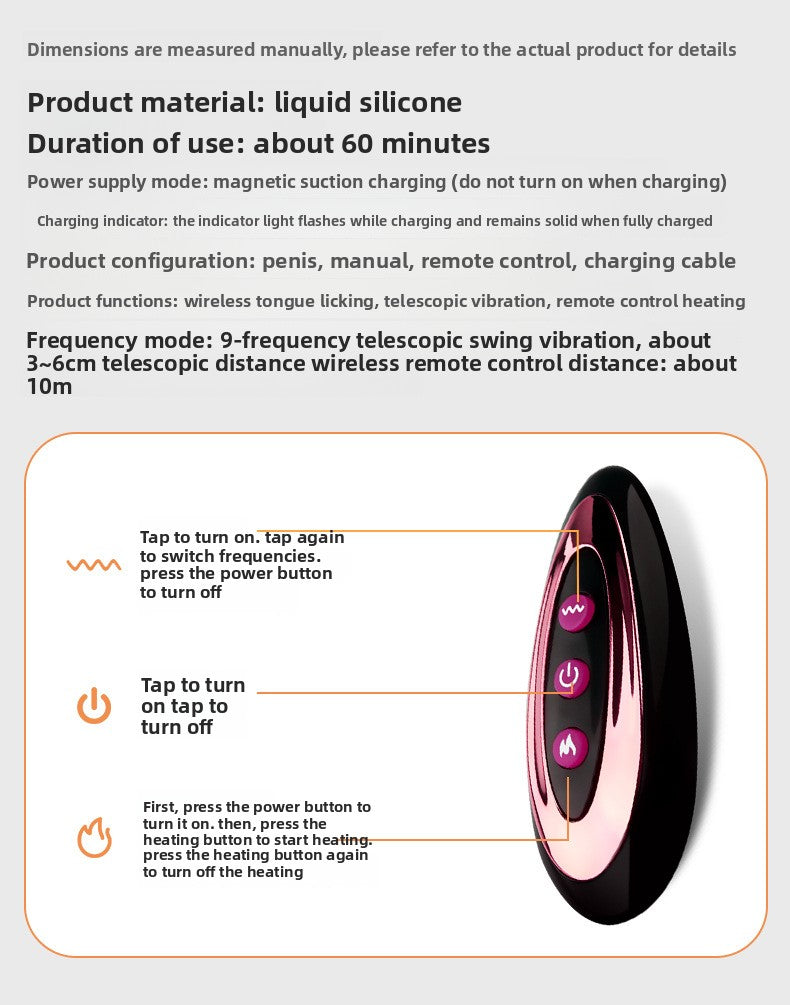 Remote Control Telescopic Heating Realistic Dildo Liquid Soft Flesh Tongue Licking Vibrating Swinging Dildo for Women
