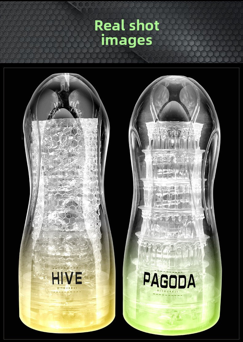 Transparent Airplane Cup Male Sucking Training Masturbator Adult Toy Inverted Mold Sex Toy