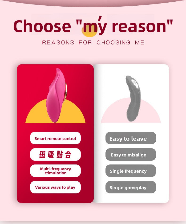 Magnetic Suction Wearable Vibrator for Women, Non-Intrusive Strong Vibration Double-Layer Silicone Female Masturbator, Erotic Vibrator