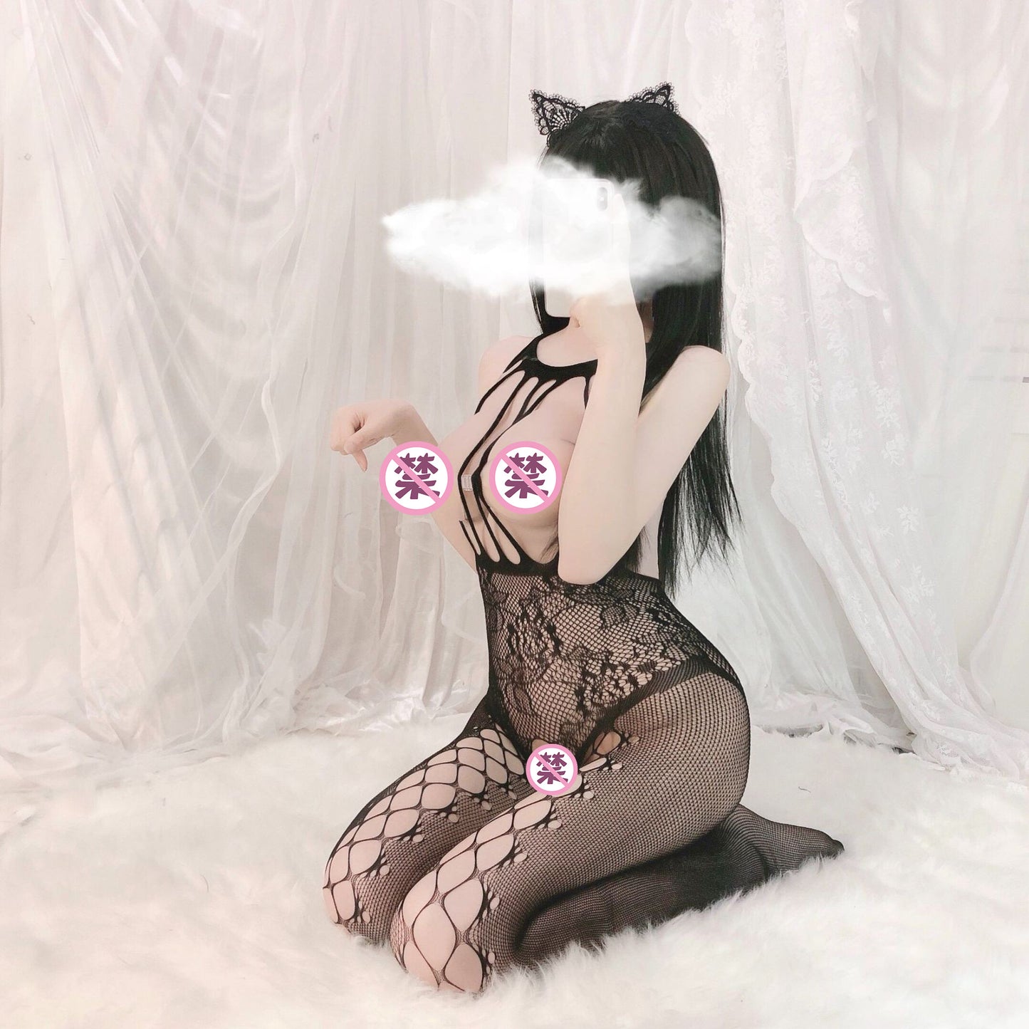 Sexy Lingerie Open Crotch Passion Set Transparent Temptation Sexy Stockings One-piece Fishnet Uniform