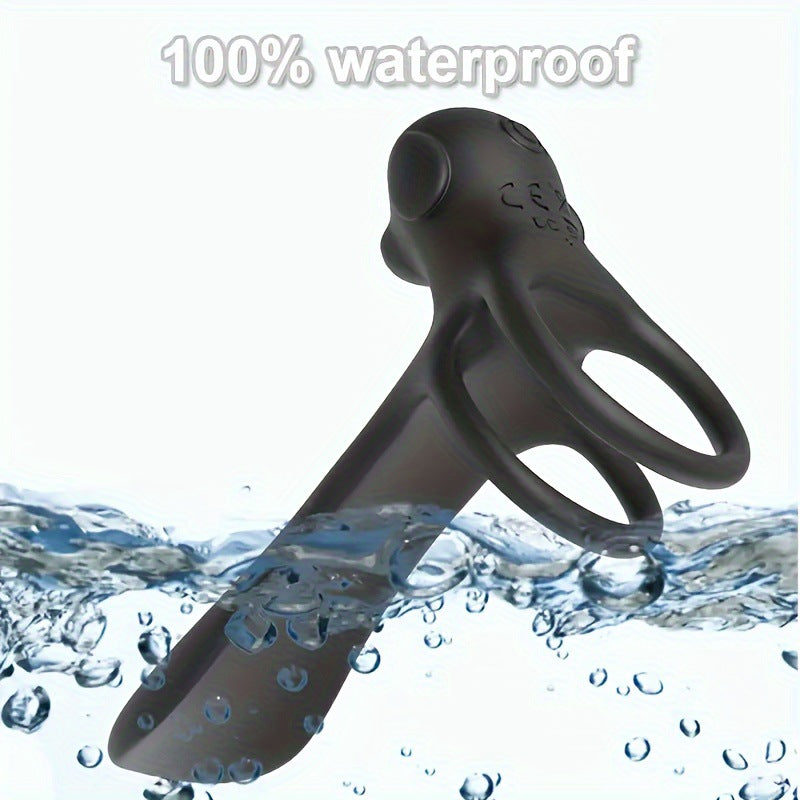 Male and Female Couple Resonance Delay Locking Semen Ring Double Ring Penis Sleeve Adult Sex Toys