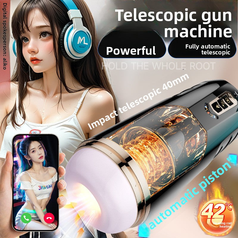 Fully Automatic Telescopic Aircraft Cup Electric Heating Male Masturbation Penis Trainer Adult Sex Toys