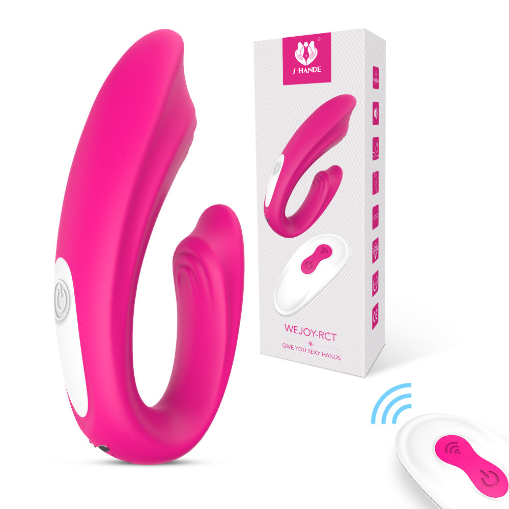 Remote Control Female Wearable Dual-Head Vibrating Silent Shared Masturbator for Couples Outdoor Wearable Vibrator