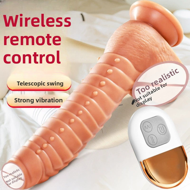 Consolador telescópico realista de pene falso, masturbador femenino de silicona, vibrador, juguetes sexuales para adultos. 