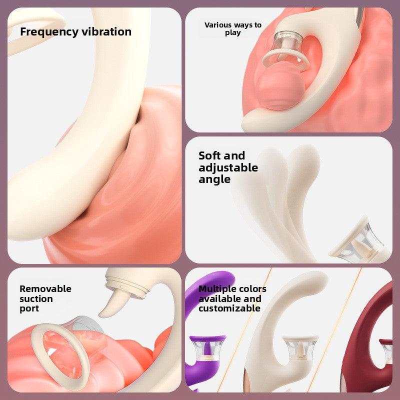 Hot-Selling Sucking Tongue Licking Vibrator for Women Strong Vibration Multi-Functional Female Masturbator Adult Sex Toy Masturbation Stick