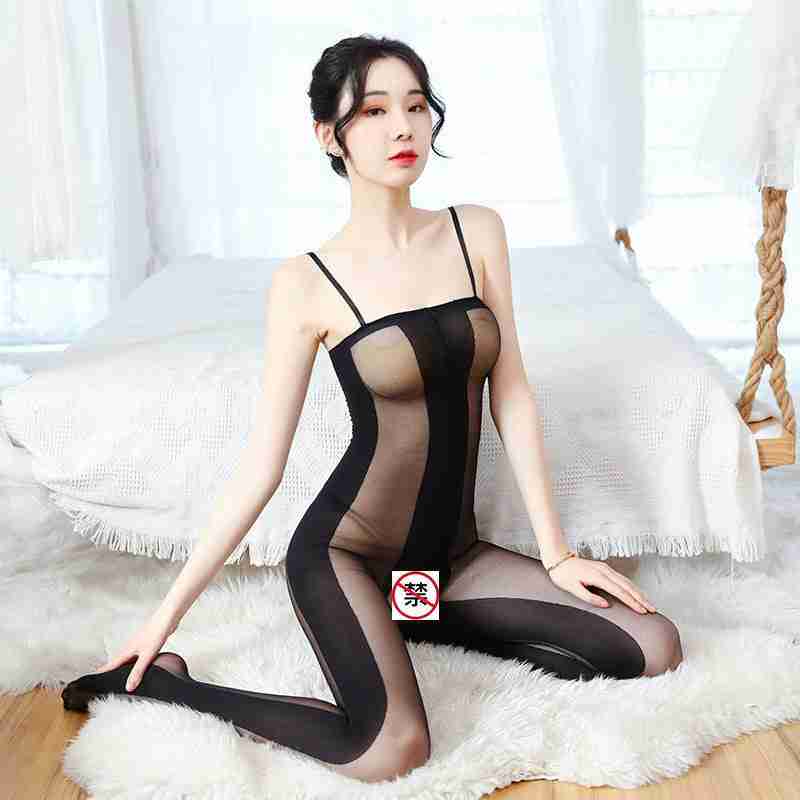 Sexy Lingerie Open Crotch Passion Set Transparent Temptation Sexy Stockings One-piece Fishnet Uniform