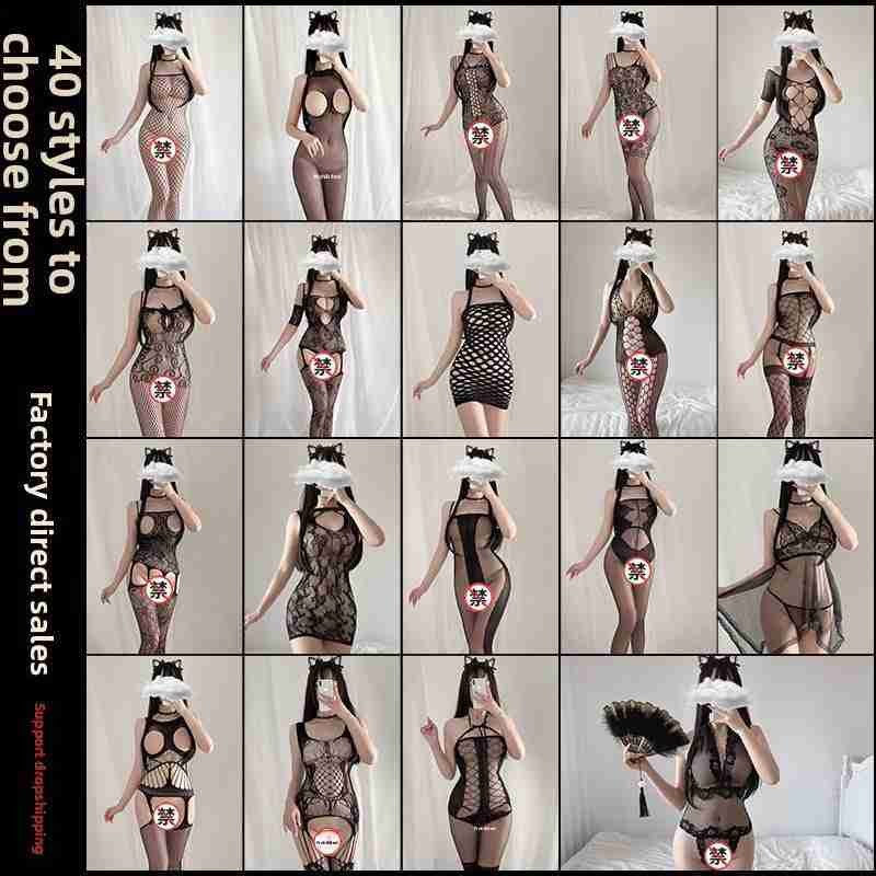 Sexy Lingerie Open Crotch Passion Set Transparent Temptation Sexy Stockings One-piece Fishnet Uniform