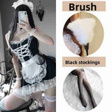 High-End Sexy Lingerie Sexy Maid Costume Maid Uniform Role Play Lace Female Slave Pajamas Hollow Out Fun Set