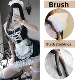 High-End Sexy Lingerie Sexy Maid Costume Maid Uniform Role Play Lace Female Slave Pajamas Hollow Out Fun Set