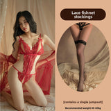 Sexy Lingerie Lace See-through Open Chest Hot Open Crotch No Need to Take Off Backless Teasing Bodysuit 5613