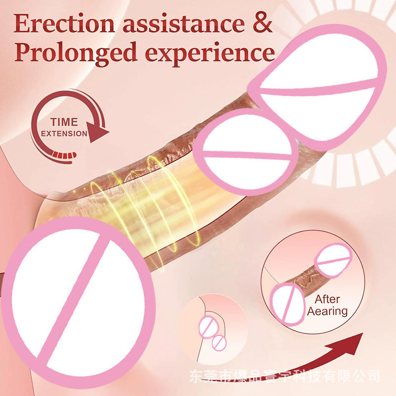 Liquid Silicone Dildos Extender Thickened Dildo Sleeve Male Adult Sex Toys