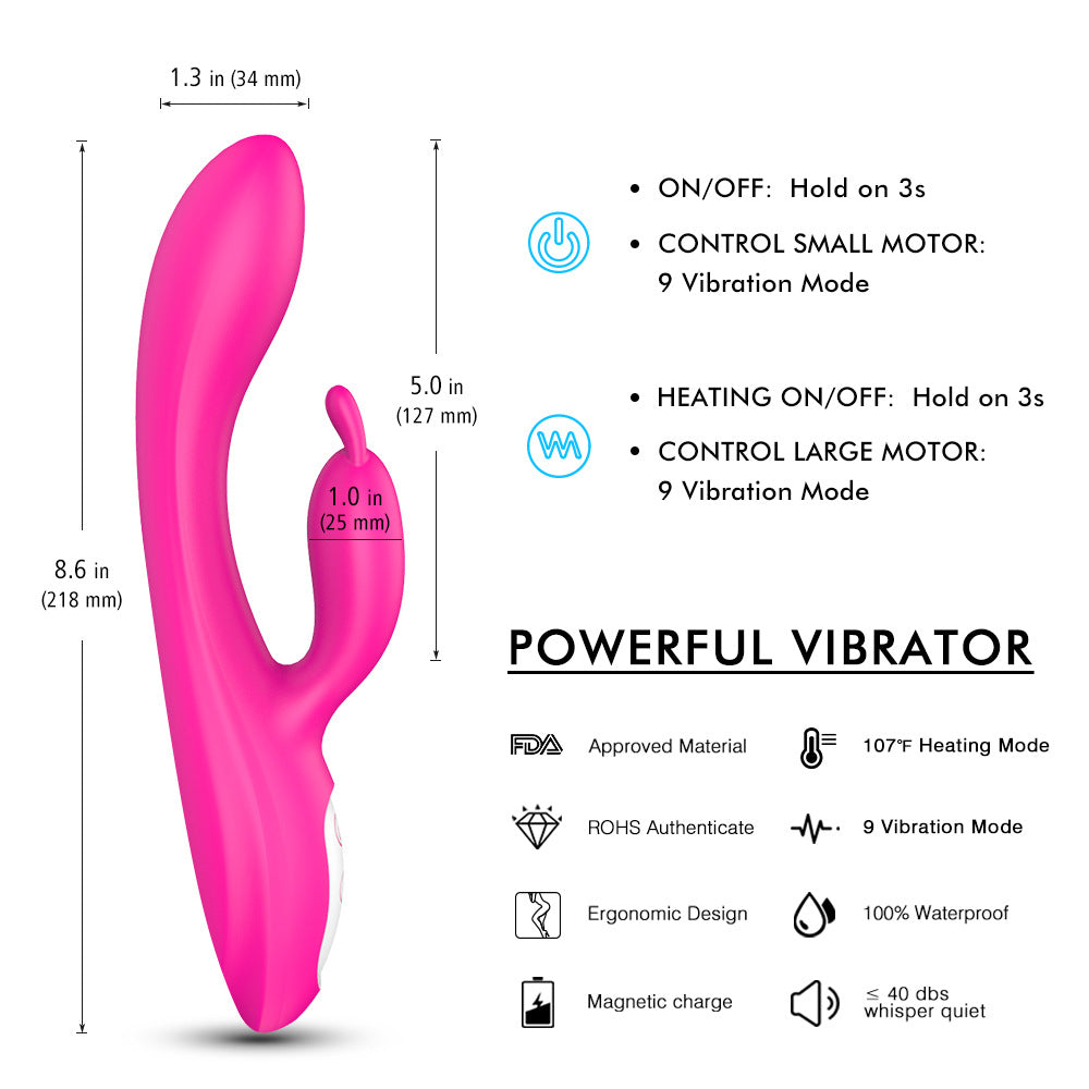 Heating Rabbit Vibrator Sex Toy – Dual-Point Luxury Edition
